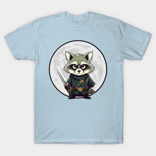 Racoon Wielding Sword T-Shirt